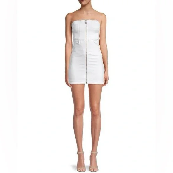 Lulus | Dresses | White Denim Zip Front Strapless Panel Dress | Poshmark Lulus | Dresses | White Denim Zip Front Strapless Panel Dress | Poshmark